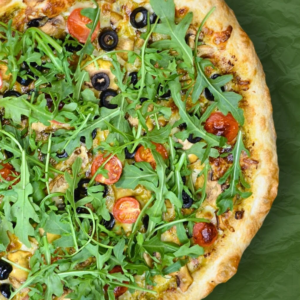 Diavola pizza at CrustyCraft Pizza Transcona, Winnipeg - bold spicy Italian classic on the signature hand-rolled crust